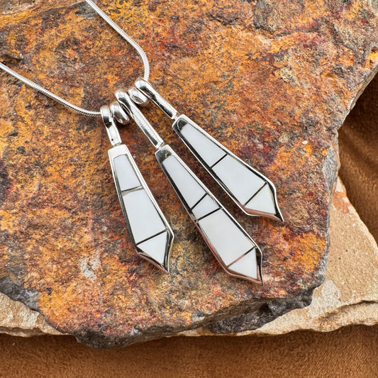 David Rosales Pristine Inlaid Sterling Silver Necklace