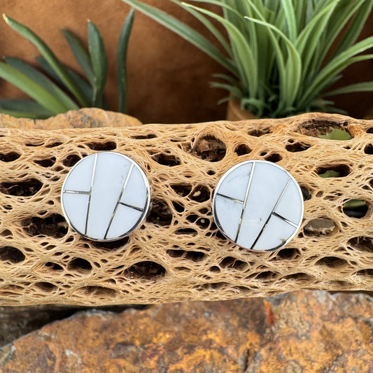 David Rosales Pristine Inlaid Sterling Silver Earrings