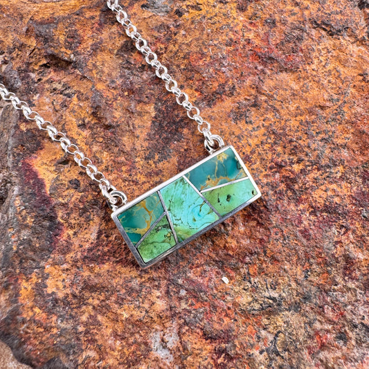 David Rosales Sonoran Gold Inlaid Sterling Silver Necklace