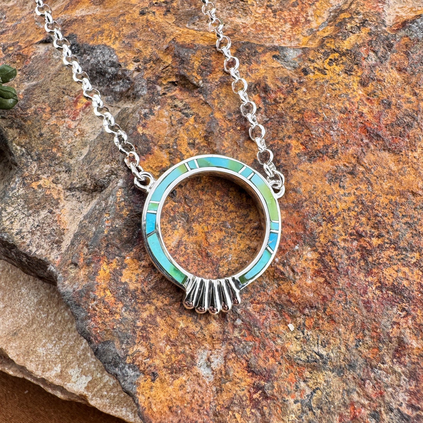 David Rosales Sonoran Gold Inlaid Sterling Silver Necklace