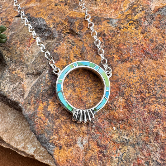 David Rosales Sonoran Gold Inlaid Sterling Silver Necklace