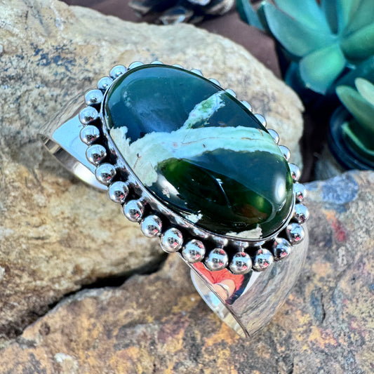 Chrome Chalcedony Cuff Bracelet by Artie Yellowhorse