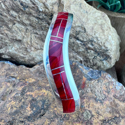 David Rosales Rosarita Inlaid Sterling Silver Bracelet