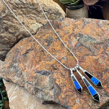 David Rosales Black Beauty Inlaid Sterling Silver Necklace