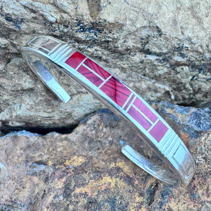 David Rosales Rosarita Inlaid Sterling Silver Bracelet