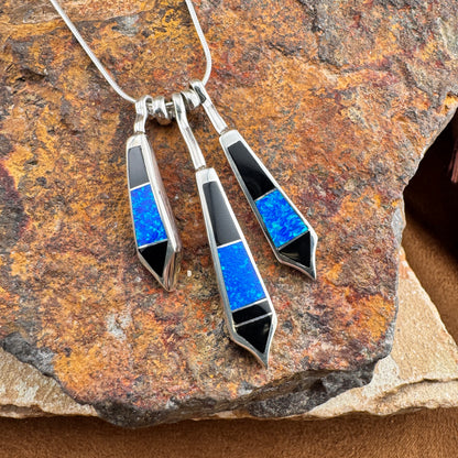 David Rosales Black Beauty Inlaid Sterling Silver Necklace