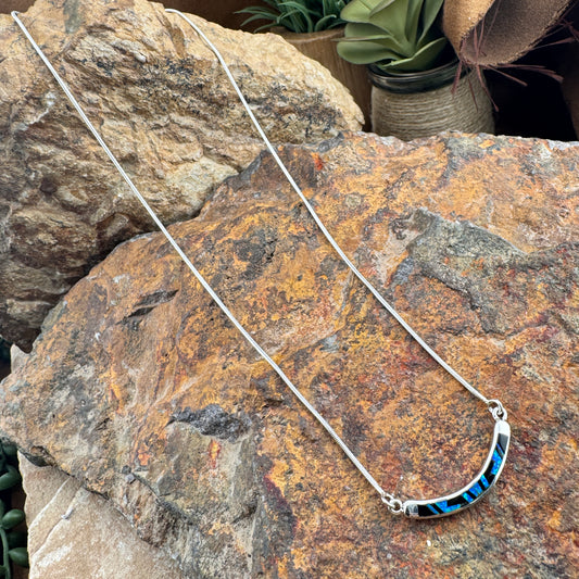 David Rosales Black Beauty Inlaid Sterling Silver Necklace