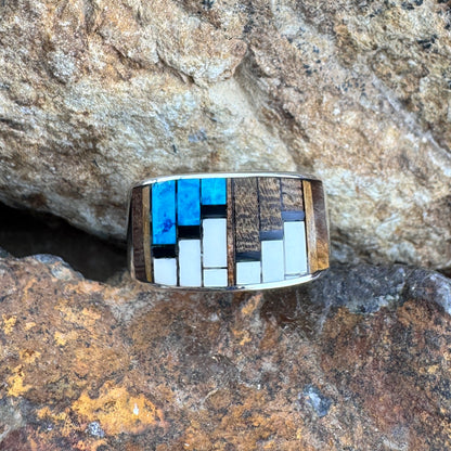 David Rosales Iron Spirit Inlaid Sterling Silver Ring