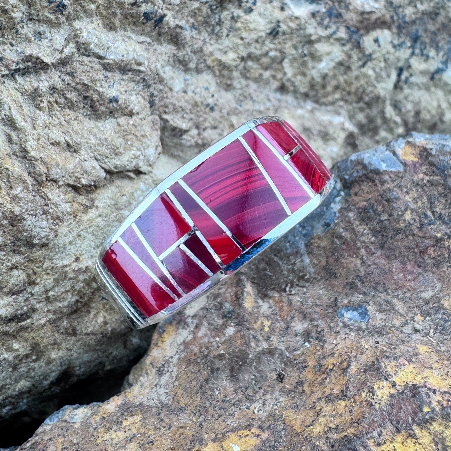 David Rosales Rosarita Inlaid Sterling Silver Ring