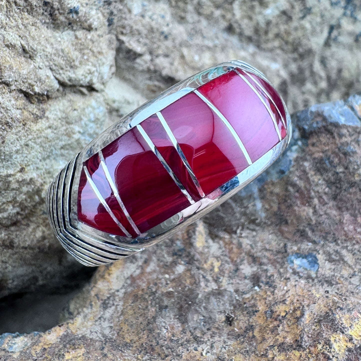 David Rosales Rosarita Inlaid Sterling Silver Ring