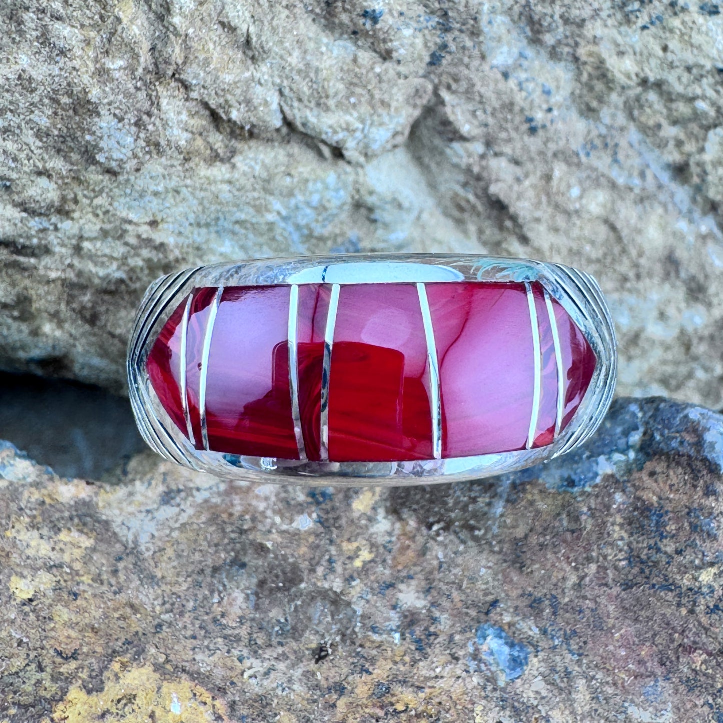 David Rosales Rosarita Inlaid Sterling Silver Ring