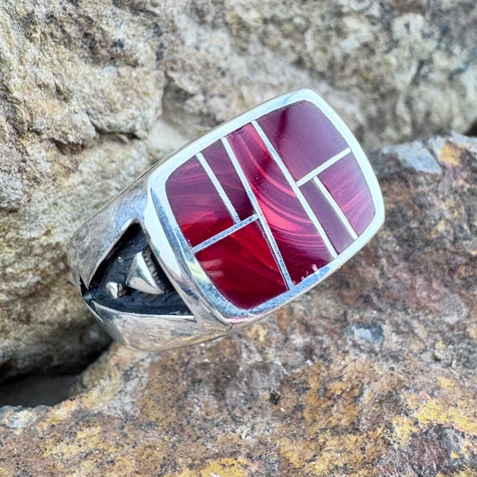 David Rosales Rosarita Inlaid Sterling Silver Ring