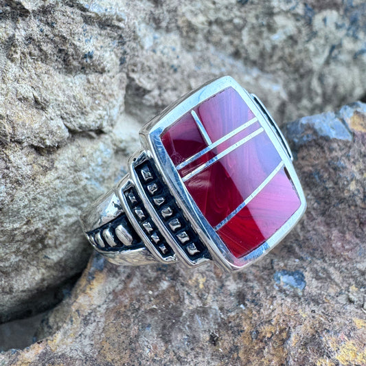 David Rosales Rosarita Inlaid Sterling Silver Ring