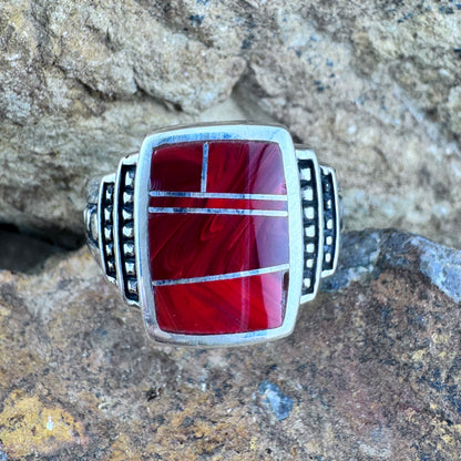 David Rosales Rosarita Inlaid Sterling Silver Ring