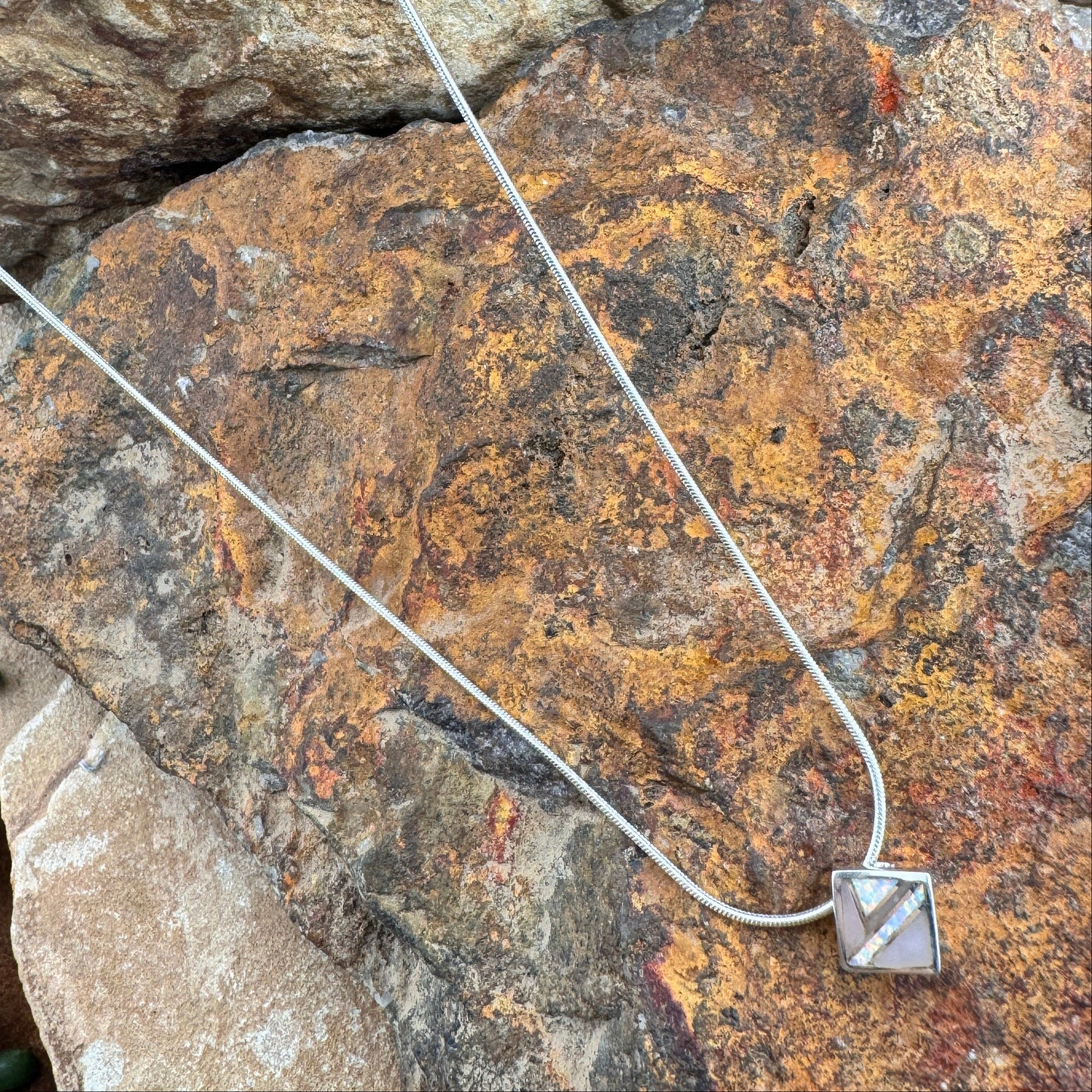 David Rosales Make Me Blush Inlaid Sterling Silver Necklace