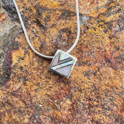 David Rosales Make Me Blush Inlaid Sterling Silver Necklace