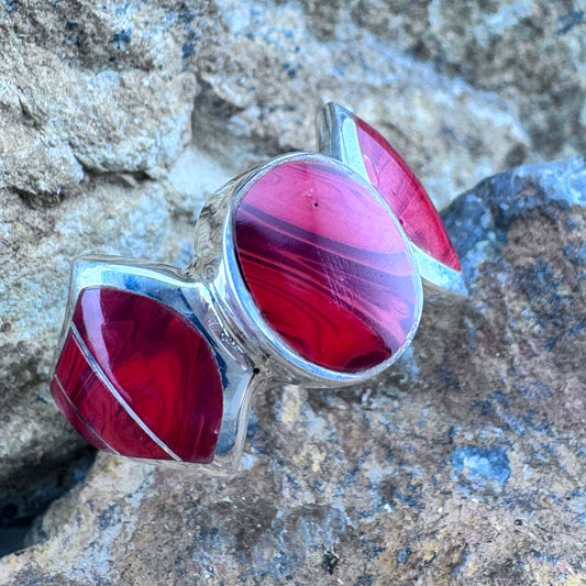 David Rosales Rosarita Inlaid Sterling Silver Ring