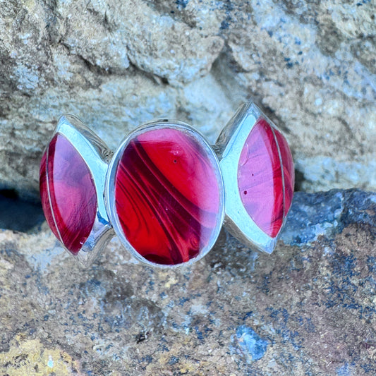 David Rosales Rosarita Inlaid Sterling Silver Ring