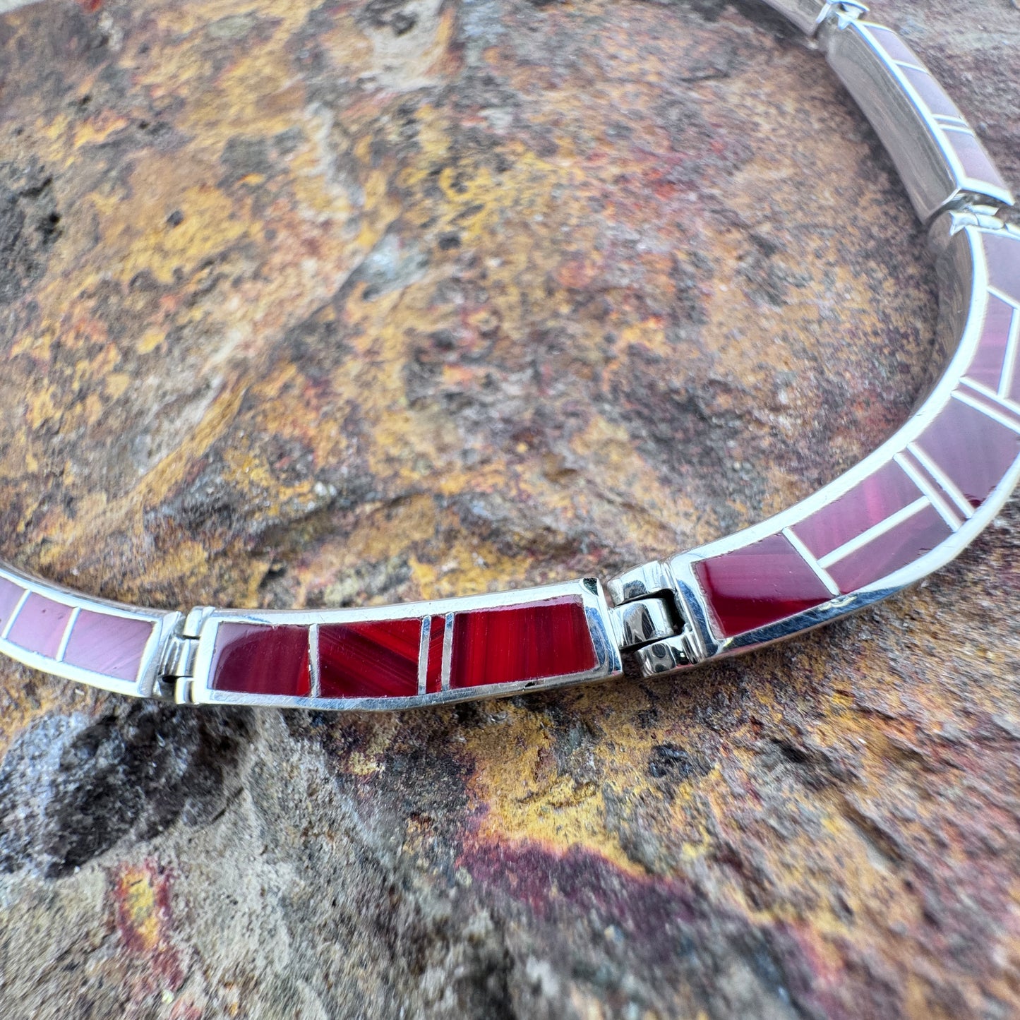 David Rosales Rosarita Inlay Sterling Silver Necklace