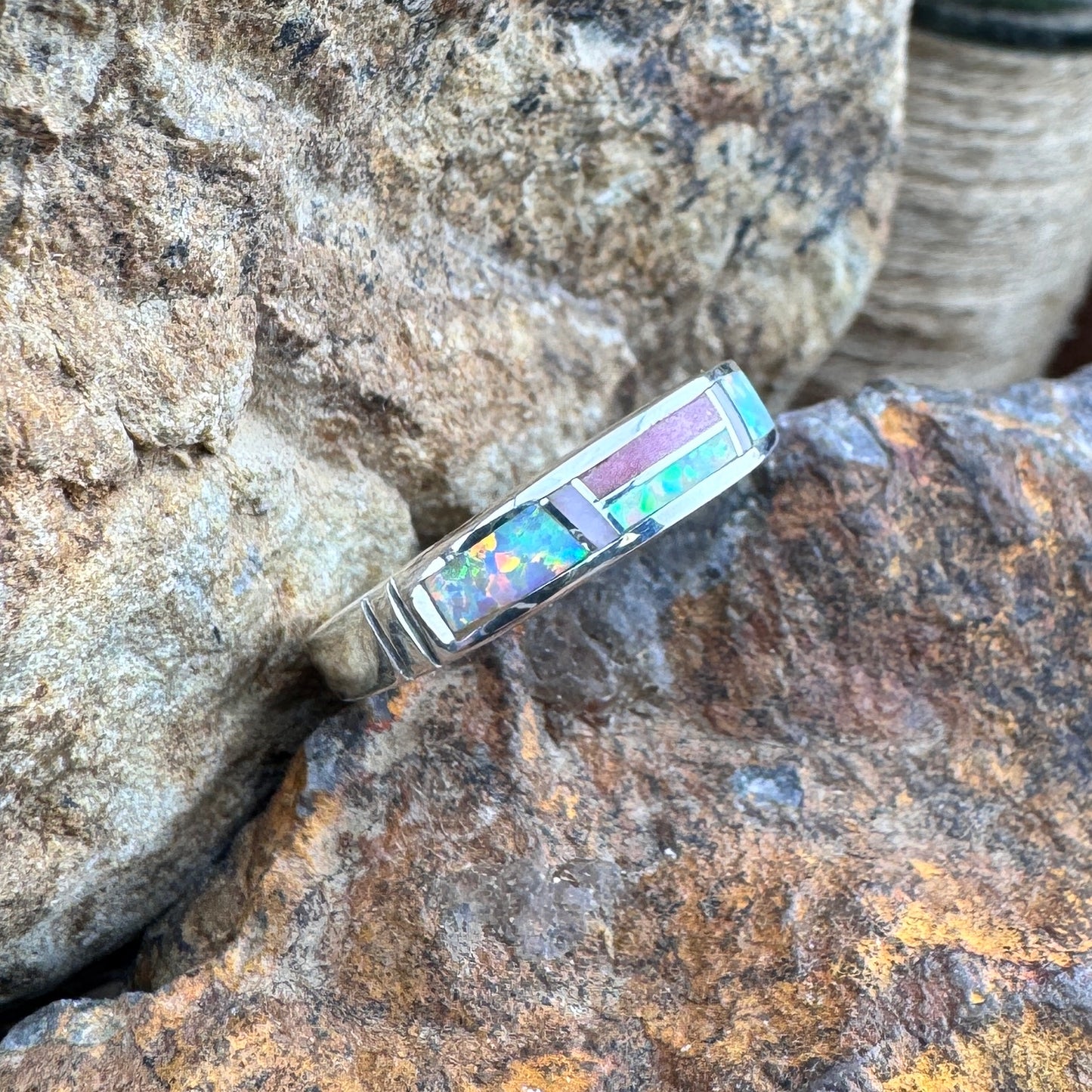 David Rosales Make Me Blush Inlaid Sterling Silver Ring