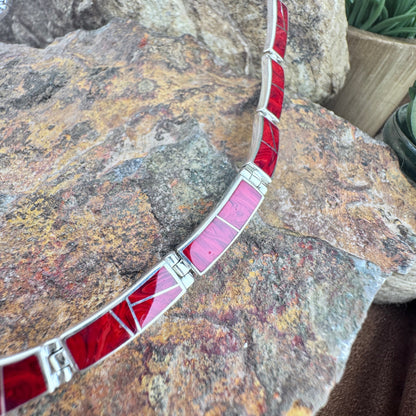 David Rosales Rosarita Inlaid Sterling Silver Necklace