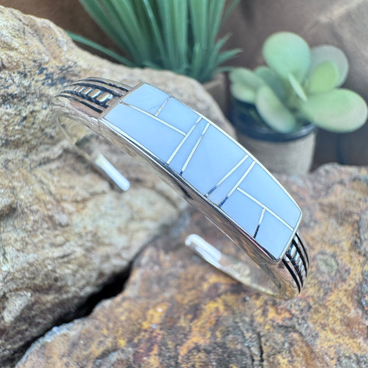 David Rosales Pristine Inlaid Sterling Silver Bracelet