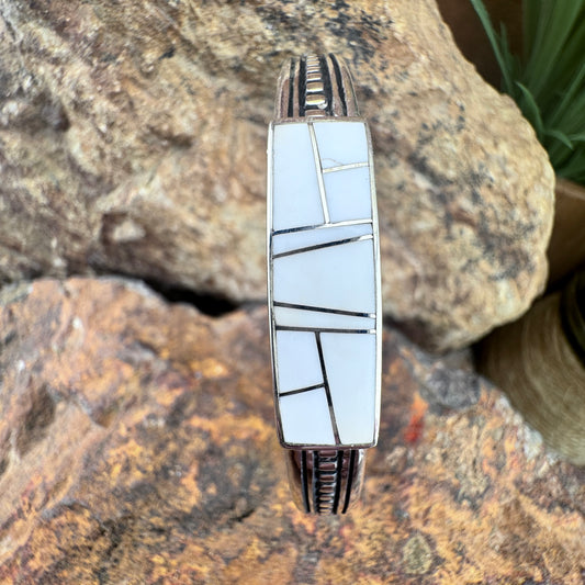 David Rosales Pristine Inlaid Sterling Silver Bracelet
