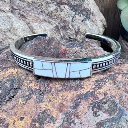 David Rosales Pristine Inlaid Sterling Silver Bracelet