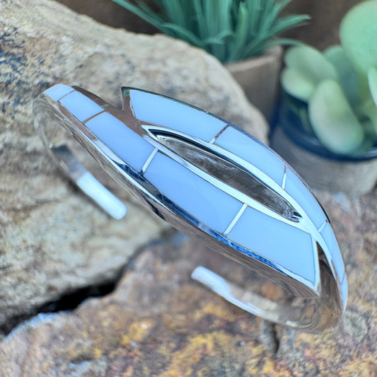 David Rosales Pristine Inlaid Sterling Silver Bracelet