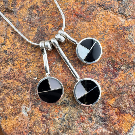 David Rosales Tuxedo Inlaid Sterling Silver Necklace