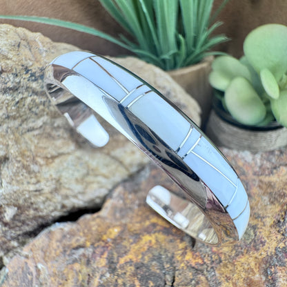 David Rosales Pristine Inlaid Sterling Silver Bracelet