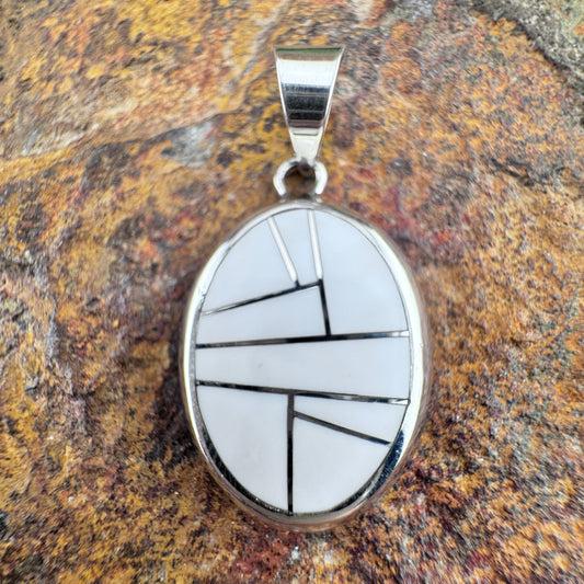 David Rosales Pristine Inlaid Sterling Silver Pendant