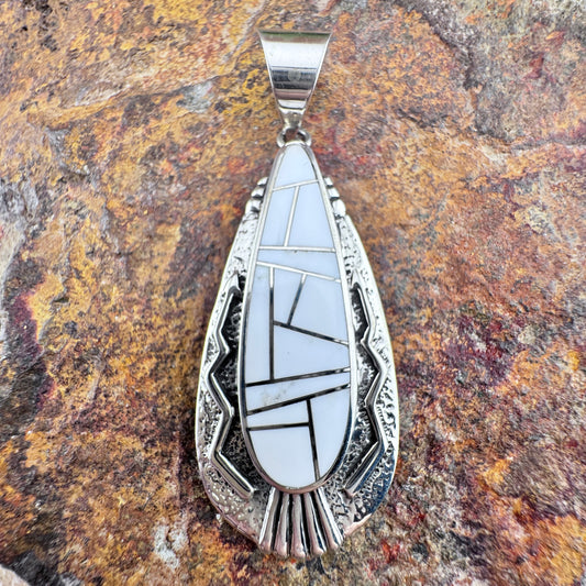 David Rosales Pristine Inlaid Sterling Silver Pendant