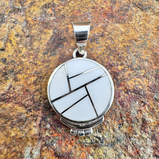 David Rosales Pristine Inlaid Sterling Silver Pendant