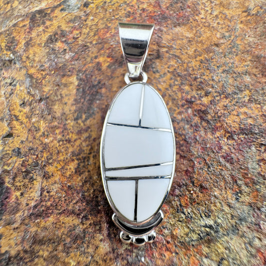 David Rosales Pristine Inlaid Sterling Silver Pendant