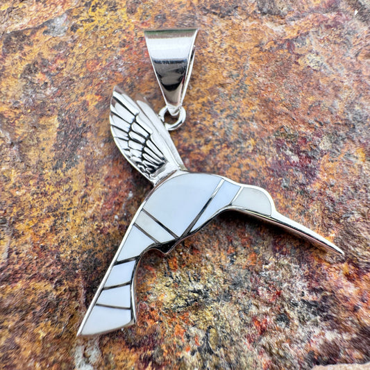 David Rosales Pristine Sterling Silver Pendant Hummingbird