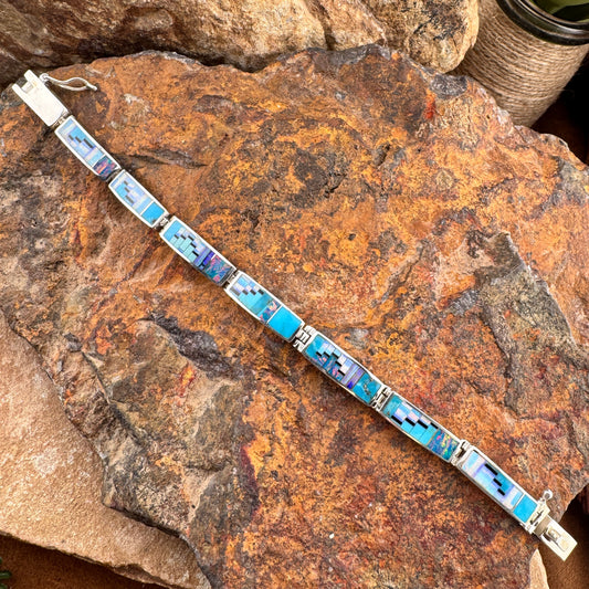 David Rosales Stardust Inlaid Sterling Silver Big Link Bracelet