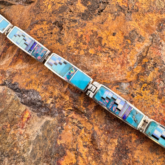 David Rosales Stardust Inlaid Sterling Silver Big Link Bracelet