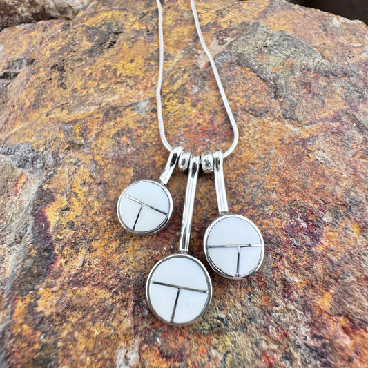 David Rosales Pristine Inlaid Sterling Silver Necklace
