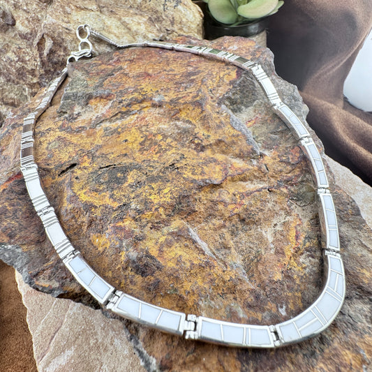 David Rosales Pristine Inlaid Sterling Silver Necklace