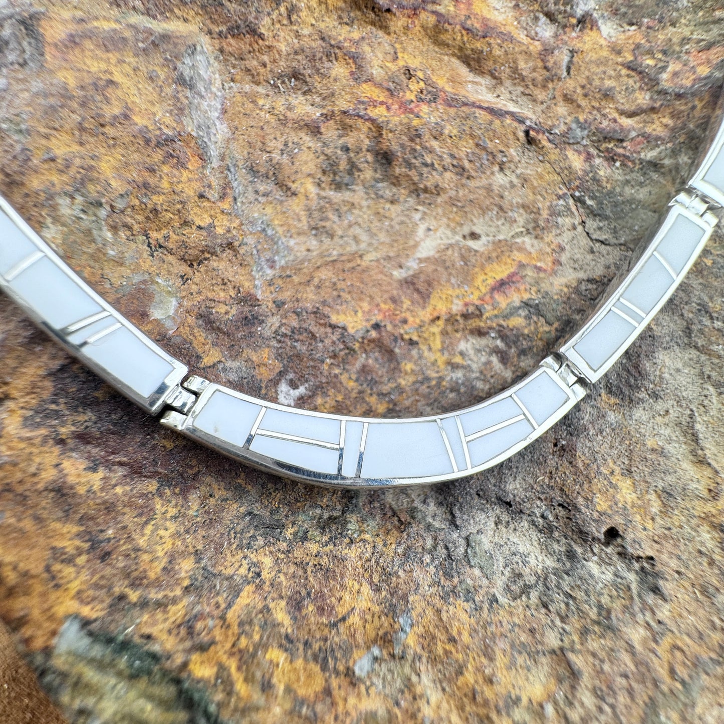David Rosales Pristine Inlaid Sterling Silver Necklace