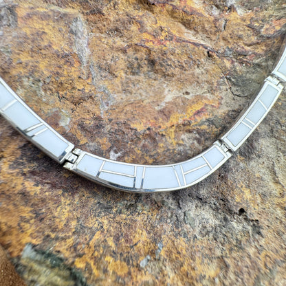David Rosales Pristine Inlaid Sterling Silver Necklace