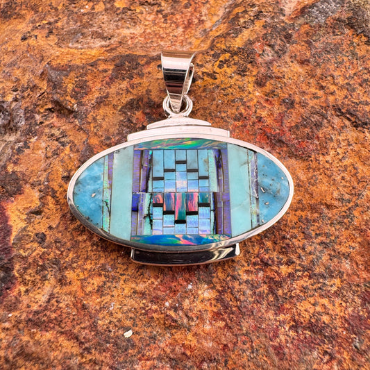 David Rosales Stardust Inlaid Sterling Silver Pendant