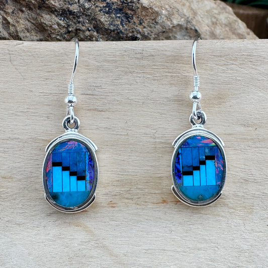 David Rosales Stardust Inlaid Sterling Silver Earrings