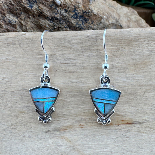 David Rosales Amazing Light Inlaid Sterling Silver Earrings