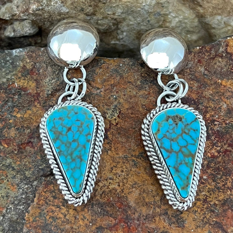 Mineral Park Kingman Turquoise Sterling Silver Earrings by Artie Yellowhorse