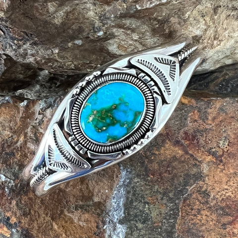Sonoran Gold Turquoise Sterling Silver Bracelet by Wil Denetdale