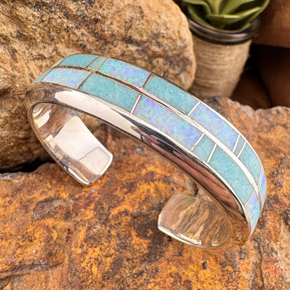 David Rosales Amazing Light Inlaid Sterling Silver Bracelet