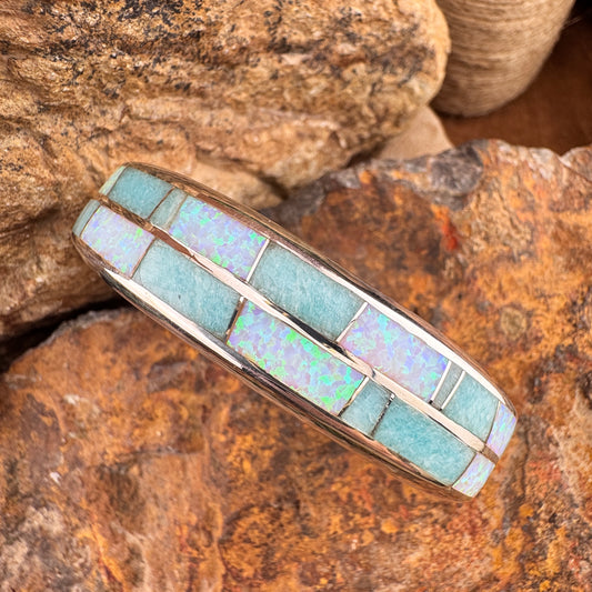 David Rosales Amazing Light Inlaid Sterling Silver Bracelet