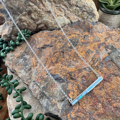 David Rosales Amazing Light Inlaid Sterling Silver Necklace